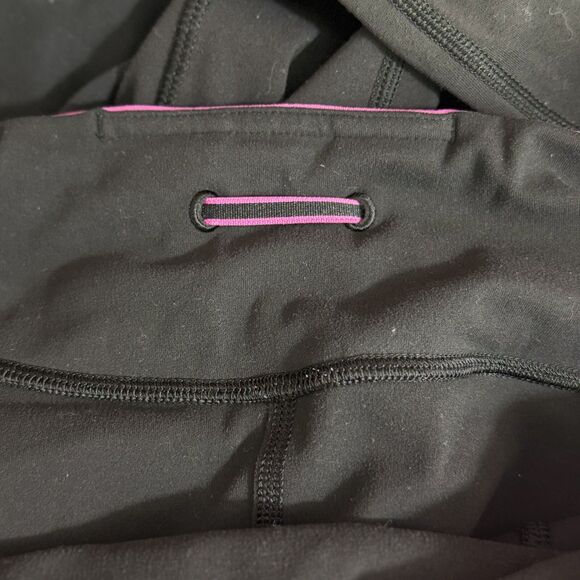 LULULEMON Speed Tight 6 Brushed Interlock Black Quilt Reflect Ruched Pants B80 - Picture 7 of 8